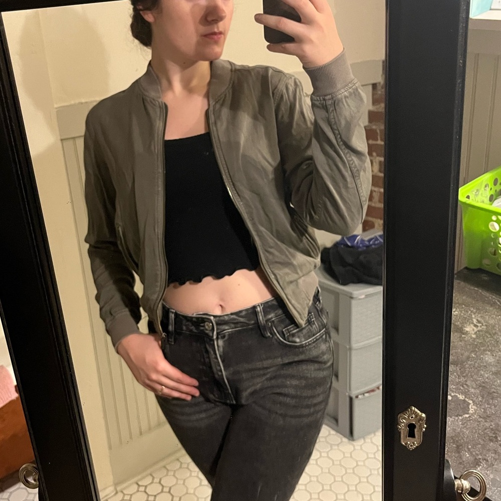 Green zip up